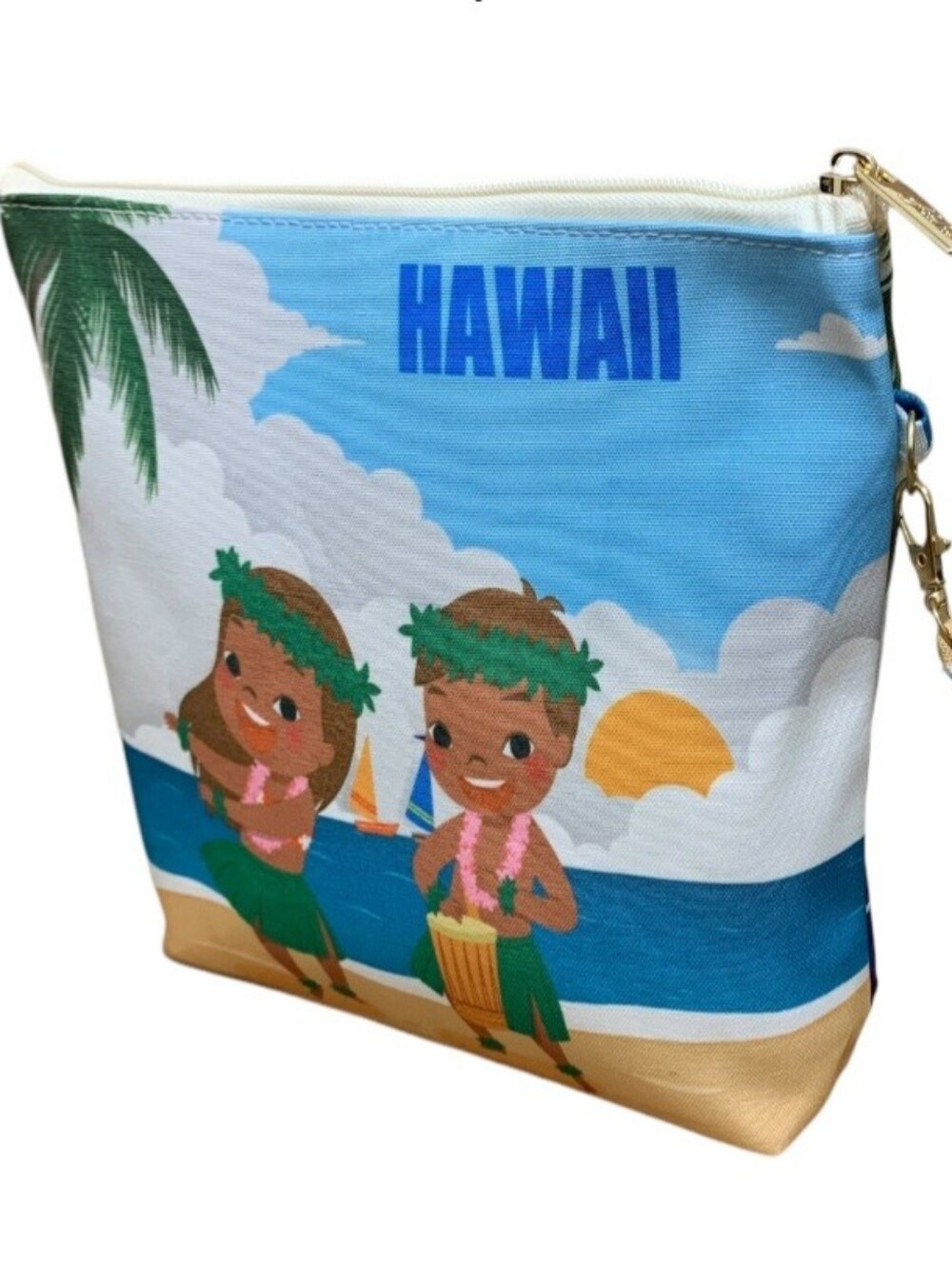 Island Sense Hula Dancer Wristlet Large Pouch Makeup Accessory Bag